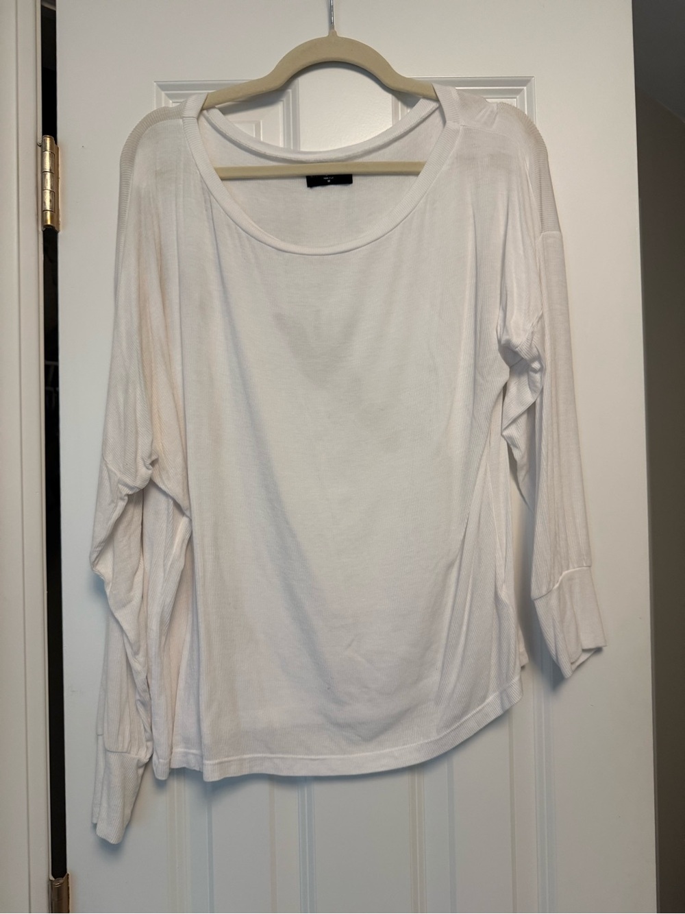 Michael Lauren White Scoop Neck Long Sleeve Tee